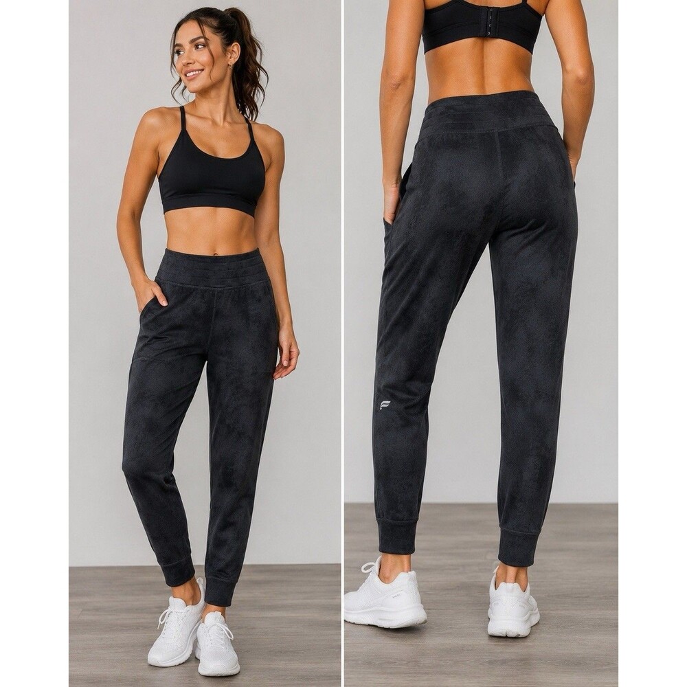 Fabletics Women’s Small Black Tie Dye Jogger Pants Activewear Pockets